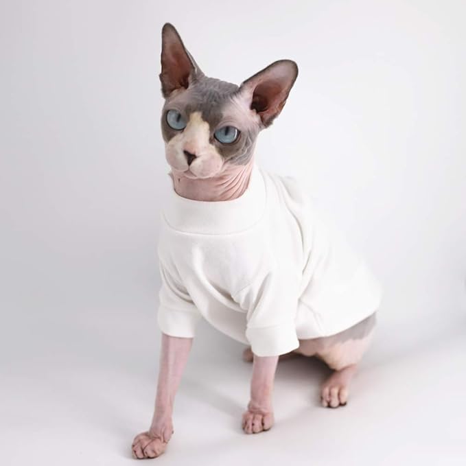 Sphynx Hairless Cat Cotton Tshirts Pet Clothes (3.3-5 lbs),