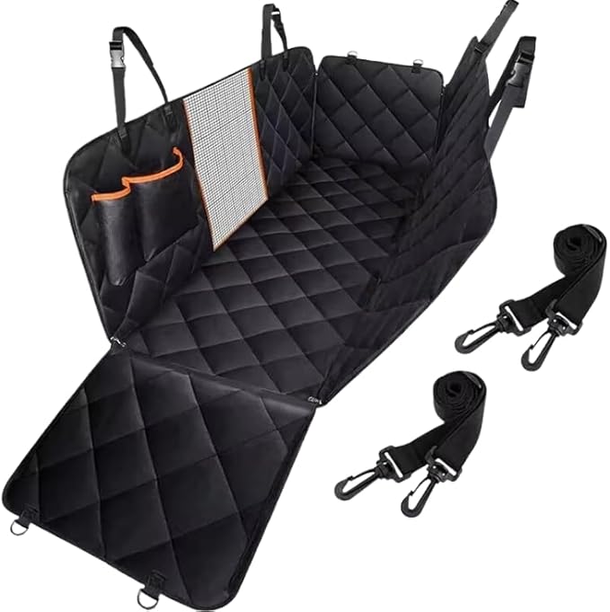 Dog Car Seat Covers for Back Seat Waterproof with Mesh Window Durable Scratchproof Nonslip Dog Car Hammock with Universal Size seat Protector Fits for Cars