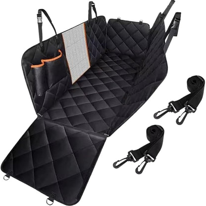 Dog Car Seat Covers for Back Seat Waterproof with Mesh Window Durable Scratchproof Nonslip Dog Car Hammock with Universal Size seat Protector Fits for Cars