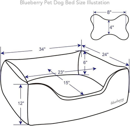 Blueberry Pet Fully Removable Washable Dog Bed 34" x 24" x 12", Baby