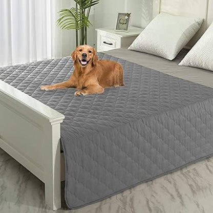 SPXTEX Dog Bed Cover Washable Pee Pads Dog Blankets for Puppy Large Dog Cat,Sofa Reversible Changing Pad Reusable 1 Piece（82"x102",Light Grey）