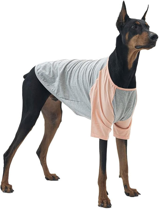 Dog Shirt for Small and Large Dogs Raglan Cotton T-Shirts Soft Breathable Dog Shirts pet Clothes Gray Series (4X-Large