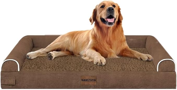 Large Dog Bed Orthopedic Washable: Beds Bolster XL Bed Big XLarge Dogs Egg Crate Foam Couch Sofa Waterproof with Removable Cover