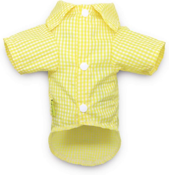 DroolingDog 3 Pack Plaid Dog Tee Shirt Puppy Button Up Shirts Polo T Shirts Small Dogs Clothes Breathable Summer T-Shirts