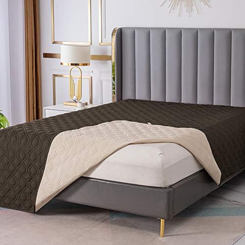 RBSC Home Waterproof Blanket Dog Bed Cover Non Slip Large Sofa Cover Incontinence Mattress Protectors for Pets Dog Cat (5282COFFEE)