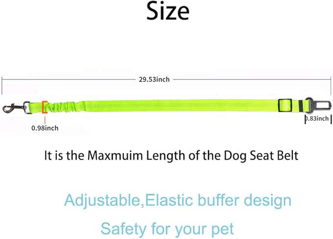 Pet Safety Belt Dog Seat Belt Adjustable 360°