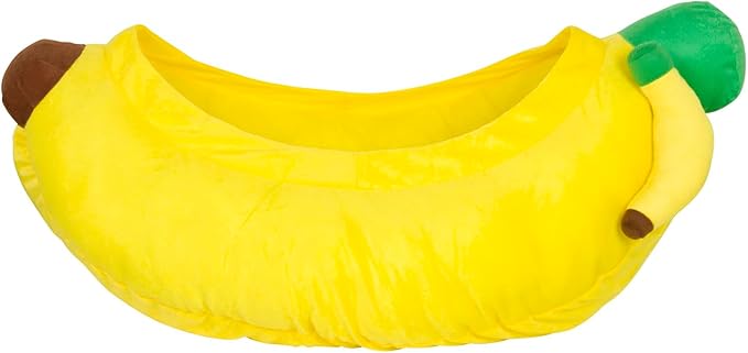 YML Banana Pet Bed - Cute Funny Fruit Bed with Removable Cushion for Dogs, Indoor Cats, Rabbits, Small Animals - 38 Inch, Yellow