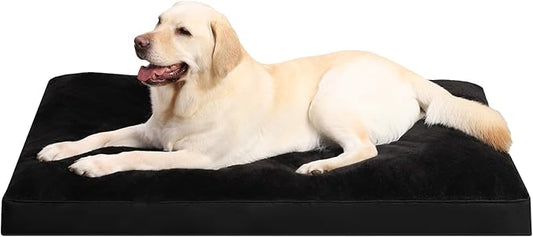 Dog Crate Bed Waterproof Deluxe Plush Dog Beds with Removable Washable Cover Anti-Slip Bottom Pet Sleeping Mattress for Large 41 x 27 inch,