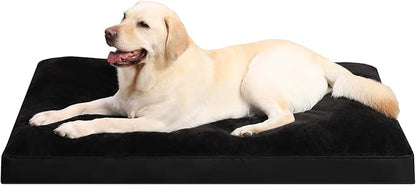 Dog Crate Bed Waterproof Deluxe Plush Dog Beds with Removable Washable Cover Anti-Slip Bottom Pet Sleeping Mattress for Large 35 x 22 inch,
