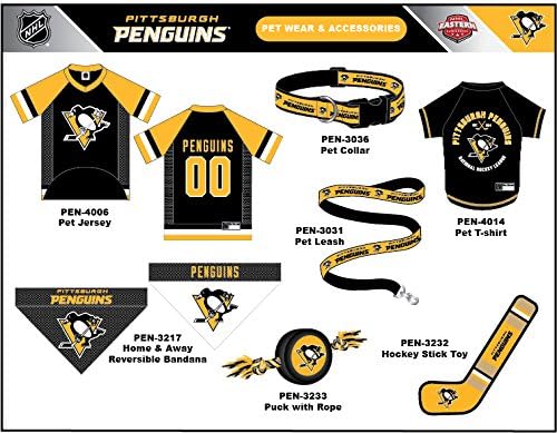 Pets First NHL Pittsburgh Penguins Tee Shirt for Dogs & Cats, Medium. - are You A Hockey Fan? Let Your Pet Be an NHL Fan Too!