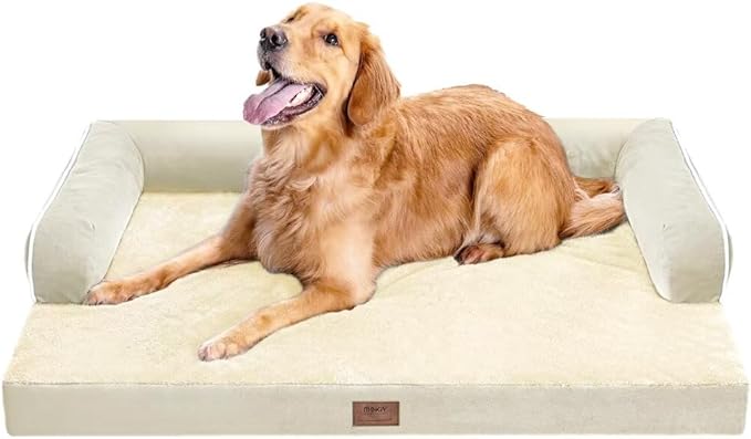 Large Dog Bed Orthopedic Washable: Extra Large Big Dog Bed with Removable Bolster & Memory Foam Couch Sofa