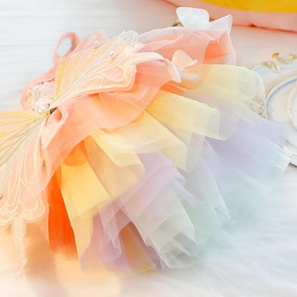 Dog Princess Dresses for Small Dogs Lolita Clothes Butterfly Costume Pet Girl Cute Coat Outfits Summer Costumes Puppy Handmade Skirt Cat Spring (S,Butterfly)