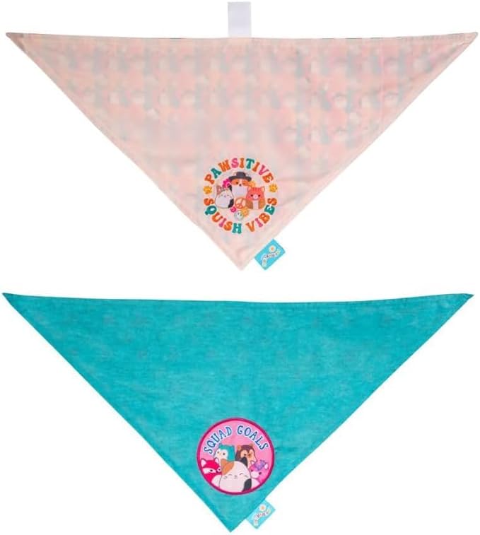 Squishmallows Original Reversible Pet Bandana 2-Pack (Small/Medium)