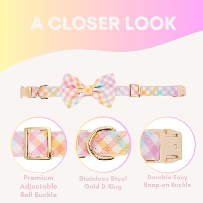 Adjustable Pet Bow Tie and Dog Collar for Small Medium Large Dogs