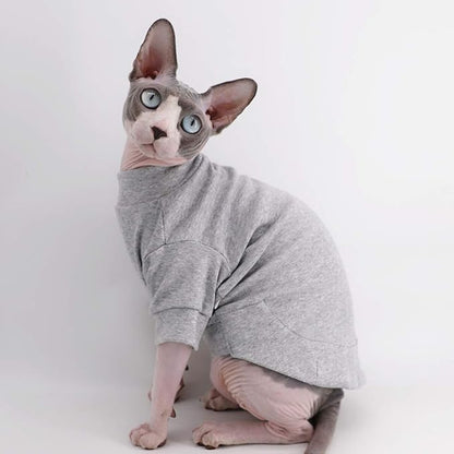 Sphynx Hairless Cat Cotton Tshirts Pet Clothes (5.5-7.1 lbs))