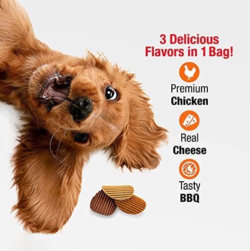 Good'n'Fun Triple Flavor Wavy Chips Variety Pack, 10 oz, Treats for Dogs