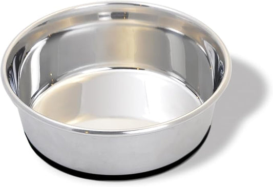 Van Ness Pets Large Stainless Steel Dog Bowl, 96 OZ, Natural