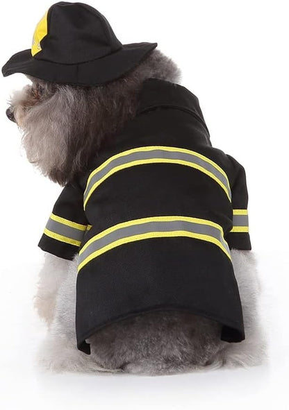 Firefighter Dog Costume Halloween Pet Fireman Costume, Dog Cosplay Costume for for Puppy Small Medium Large Dogs