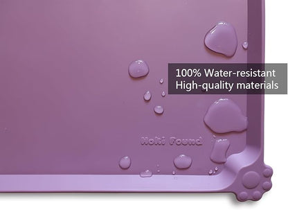 Hoki Found Large Silicone Pet Food Mats Tray with Higher Lips
