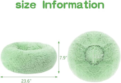 otoez Round Donut Dog Bed for Small Dogs (23.6", Teal)