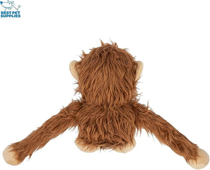 Best Pet Supplies O-Hug-Atan Interactive Squeaky Plush Toy for Small and Medium Breed Puppies or Dogs - O-Hug-Atan (Brown)