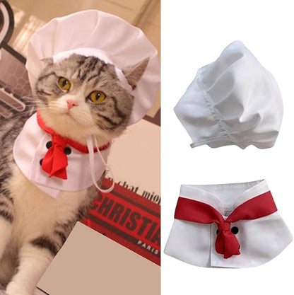 1 Set White Small Dogs Hat Photography Prop Funny Chef Style Pet Headwear Pet Accessories Dog Hats