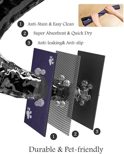 Pet Feeding Mat-Absorbent Dog Mat for Food and
