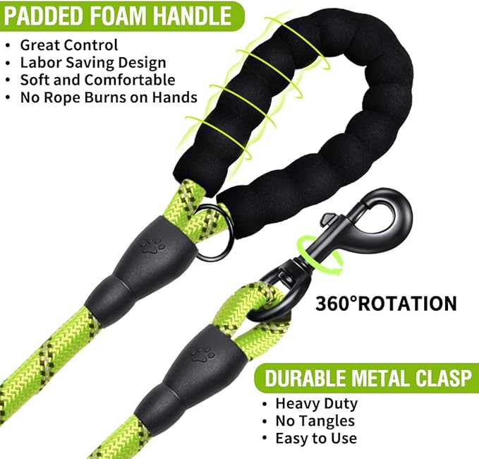 COOYOO Dog Leash 5/6 FT with Comfortable Padded