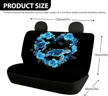 AFPANQZ Sea Turtle Print Car Rear Seat Covers 2Pcs Blue
