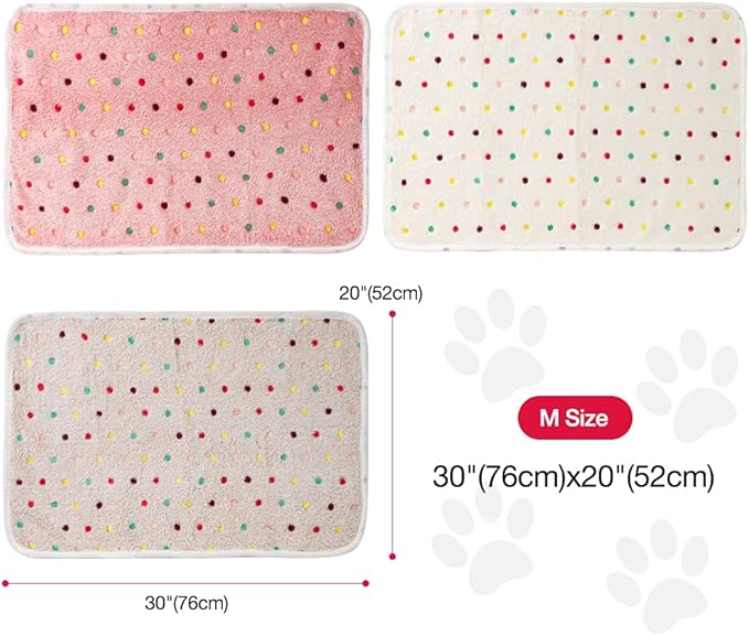 Dono 1 Pack 3 Dog Blankets, Soft Fluffy Fleece Pet Blanket Warm Sleep Mat Paw Print Design Puppy Kitten Throw Blanket Doggy Mat, Blanket for Dogs