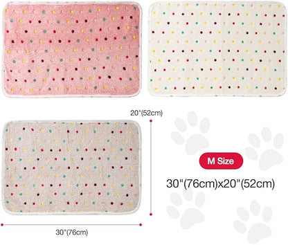 Dono 1 Pack 3 Dog Blankets, Soft Fluffy Fleece Pet Blanket Warm Sleep Mat Paw Print Design Puppy Kitten Throw Blanket Doggy Mat, Blanket for Dogs