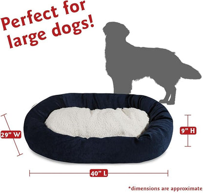 40 inch Navy Villa Collection Sherpa Bagel Dog Bed