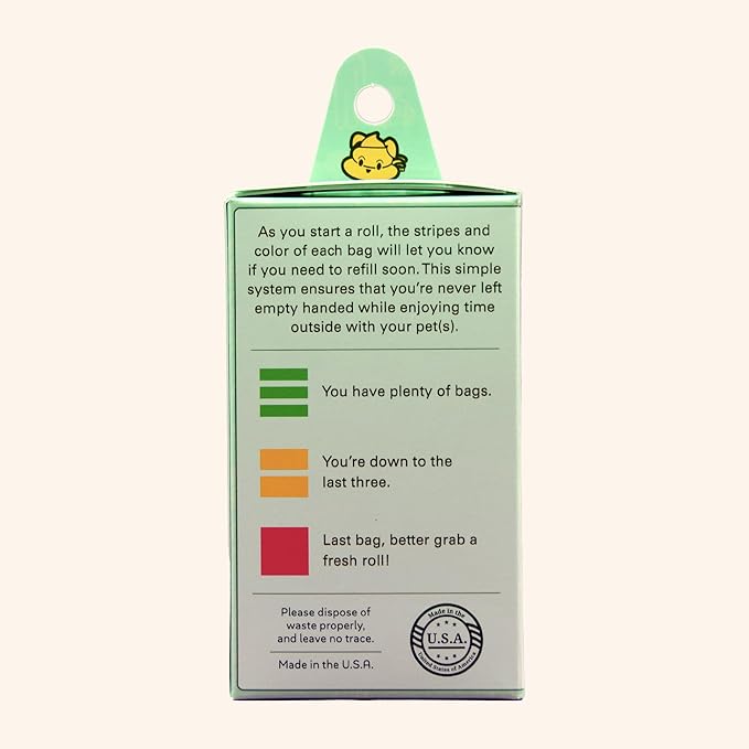 Color-Coded Dog Poop Bags 45 bags (3 rolls)