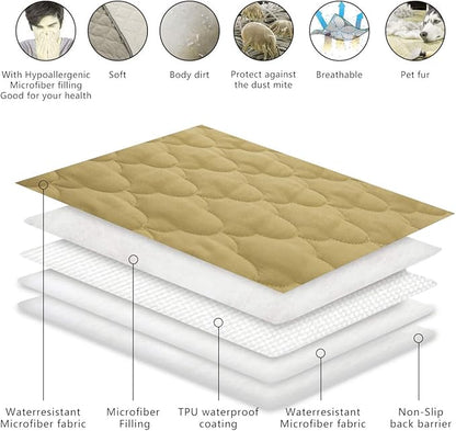 SPXTEX Dog Bed Cover Washable Pee Pads Dog Blankets for Puppy Large Dog Cat 1 Piece（68"x82",Taupe）