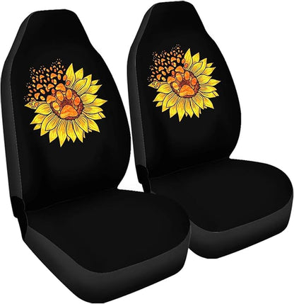 Yellow Sunflower Car Front Seat Covers