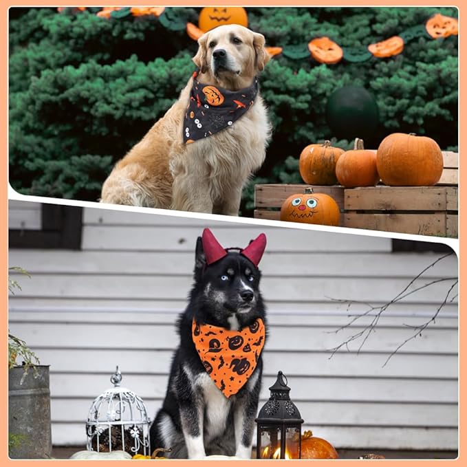 SZEE Halloween Dog Bandanas 2PCS Witch