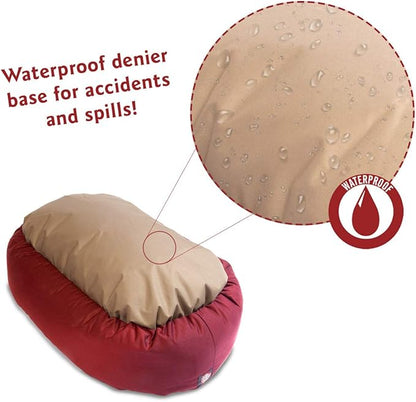 40 inch Red & Sherpa Bagel Dog Bed By Majestic Pet Products