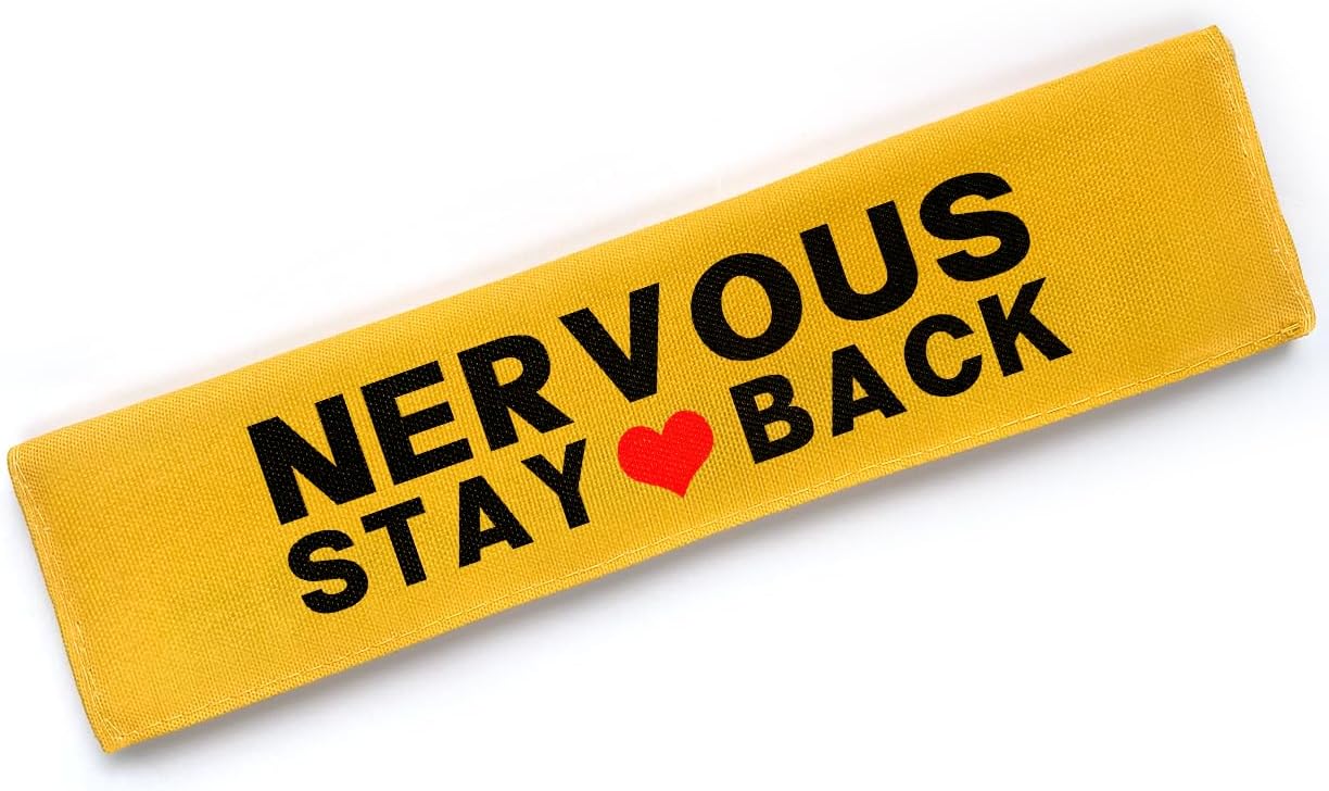 Yellow Nervous Stay Back Dog Leash Sleeve