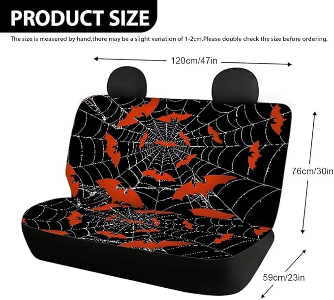 Red Bat Web Car Rear Seat Covers
