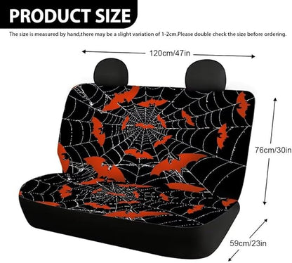 Red Bat Web Car Rear Seat Covers