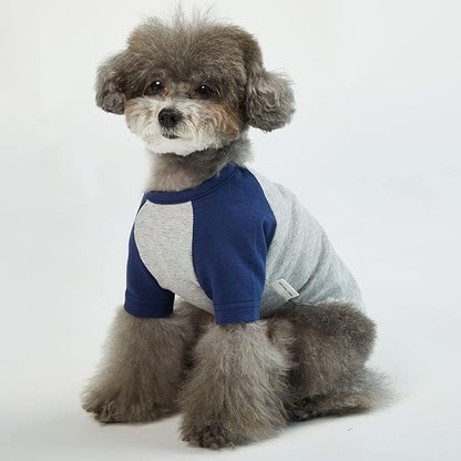Dog Shirt for Small and Large Dogs Raglan Cotton T-Shirts Soft Breathable Dog Shirts pet Clothes Gray Series (Medium