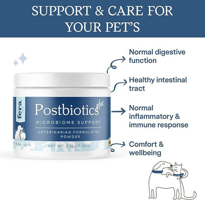 Fera Pets Postbiotics Plus for Dogs– Vet Created Dog Prebiotics & Postbiotics Supplement for Your Pet’s Digestive Health & Immune Support – 120 Scoops