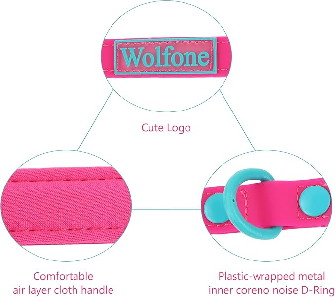 Waterproof Dog Leash Carabiner Leash for Dogs Soft 5ft*15mm*2.0mm Pink