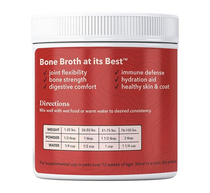 Wild Acre Premium Beef Bone Broth for Dogs – High Protein + Collagen Enhanced with Mushroom Blend for Strong Bones, Joint Flexibility, Digestive Comfort, and Immune Support - Natural Dog Food Topper