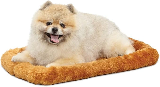MidWest Homes for Pets Dog Bed 22L-Inch White Cinnamon Dog Bed or Cat Bed w/ Comfortable Bolster 22-Inch Crate