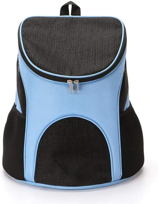 Dog Carrier Backpack Breathable for Small Pets/Cats/Puppies, Pet Carrier Bag with Mesh Ventilation, Safety Features and Cushion Back Support, for Traveling, Hiking, Camping, Walking & Outdoor (Blue)