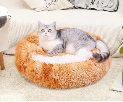 Cat Bed Round Fluffy Hooded Cat Bed Cave
