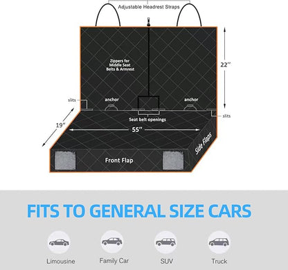 Dog Back Seat Cover Protector for SUV Trucks Cars Protector(Black3)