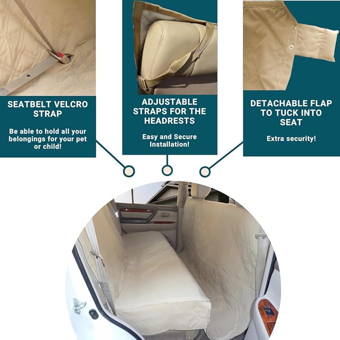 Formosa Covers Quilted and Padded Dog Pet Car Seat Cover with Comforting Fabric and Non-Slip Backing Best for Car Truck and SUV 56" Wx94
