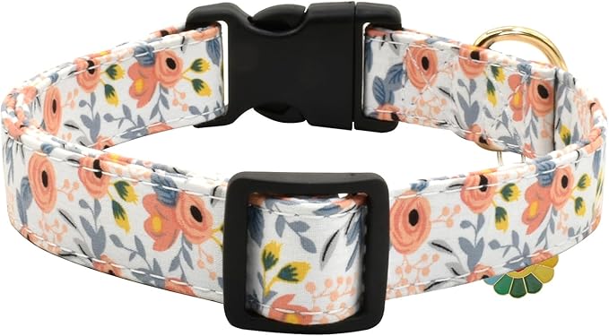 Flower Patterns Dog Collar with Accessories